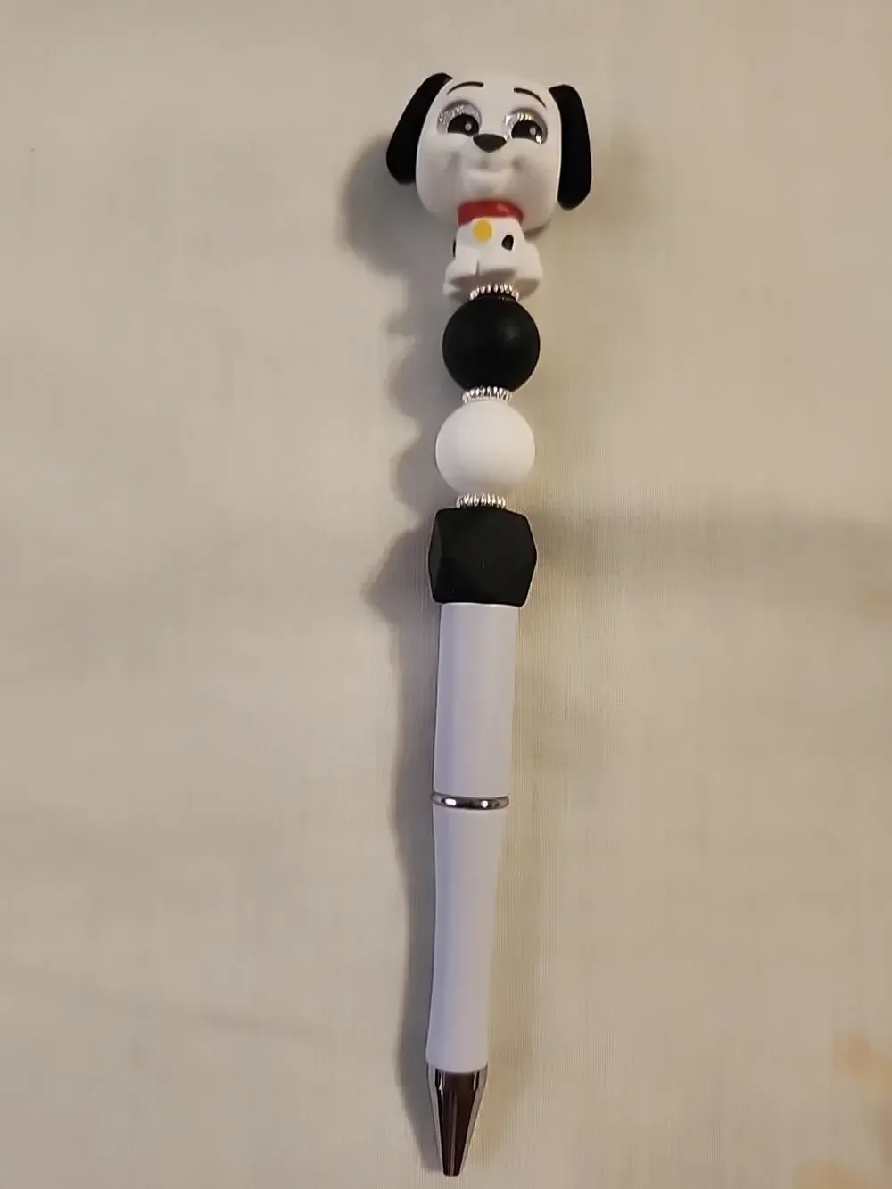 Bead Pen Character Dalmatian Silicone Beads White & Black